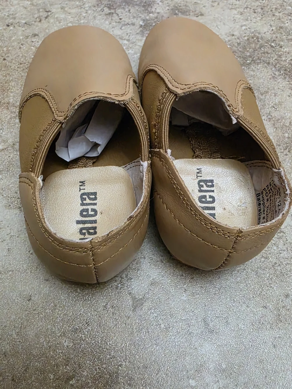balera Tan Soft Leather Slip-On Kids Shoes Size 12